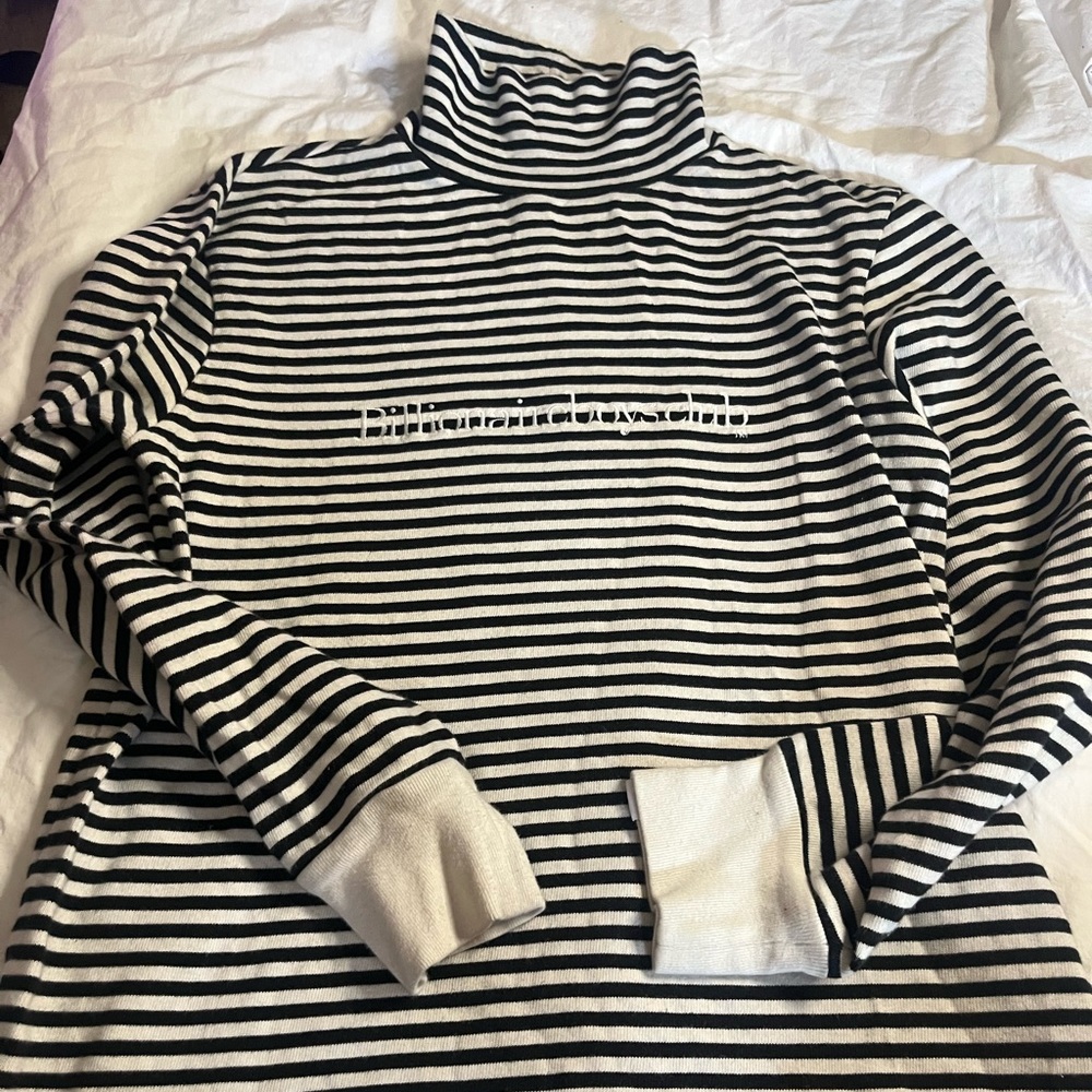 Black and white turtleneck